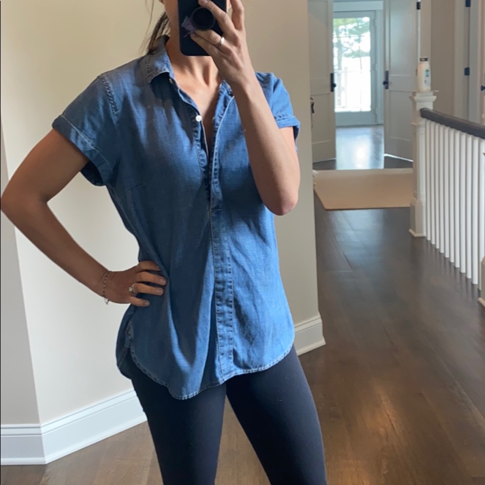 JCrew denim button up short sleeve shirt